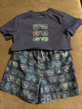 Janie and Jack Graphic Tee with Matching Swim Trunks